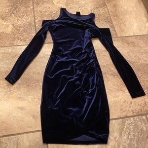 Aqua blue velvet XS dress